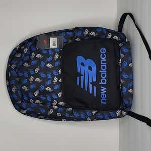 New Balance Backpack Small Black with Blue and Grey Logos
